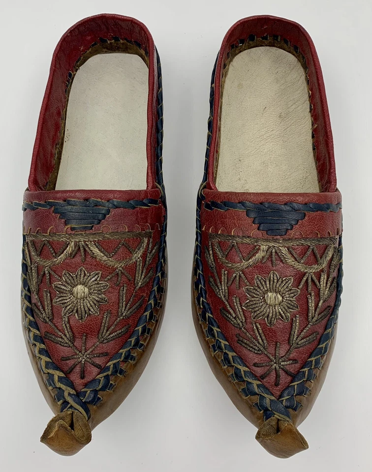Zapatillas para fumar vintage de cuero hechas a mano de Turquía/Oriente Medio Foto 1 de 4