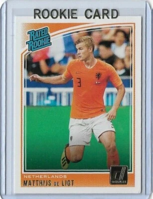 2018 -19 Donruss Rated Rookie RC #195 & Road To Euro Sticker Matthijs De Ligt  - Image 1 of 4
