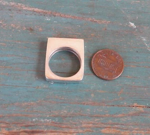 Cool Square Vintage Sterling Silver Henning Ulrichsen Ring Size 8 - Picture 1 of 5