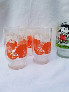 Vintage 3 Orangenblüten Mid Century OJ Saft Wasser Becher Bargeschirr Barglas - Bild 1 von 3