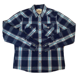 Camisa occidental Hollister Pearl Snap ajuste regular para hombre XL manga larga X grande - Imagen 1 de 10
