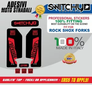 Set Sticker Graphics Kit Crystal Red Replica Rock Shox Forks Lyrik MTB Dh - Picture 1 of 1