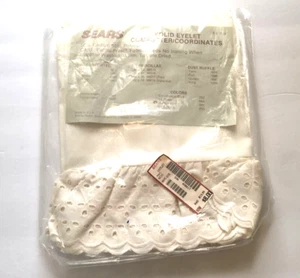 Vintage Sears Solid Eyelet 60 x 36 Tier 98617 Priscilla Winter White New NOS NIP - Picture 1 of 2