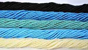 Blue, Green, Black Snake Mix/Lot 11/0 PRECIOSA® Czech Glass Seed Beads 5 HANKS! - Picture 1 of 3