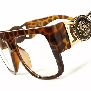 Gafas cuadradas Hip Hop Swag fiesta de clubes nocturnos tortuga ostentosas lentes transparentes - Imagen 1 de 4