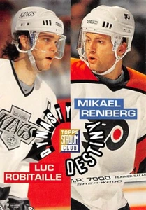 1994-95 Stadium Club Dynasty and Destiny #4 Luc Robitaille/Mikael Renberg - Picture 1 of 3