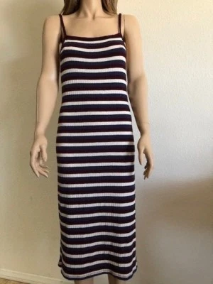 Vestido ceñido al cuerpo acanalado a rayas Kensie talla XL para mujer nuevo con etiquetas Foto 1 de 4