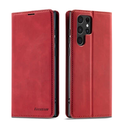 For Samsung S25 Ultra Plus S24 S23 S22 Wallet Leather Case Magnetic Flip Cover - Image 1 of 4