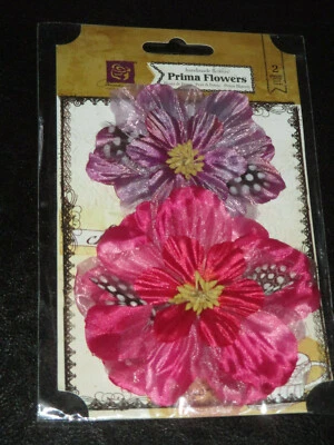 2013 Prima Flowers Retired 2 Pieces Firebird Magenta Handmade Craft Flowers - Image 1 of 2