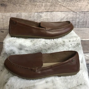 Hush Puppies Womans Brown Leather Loafers Size 8.5 - Picture 1 of 10