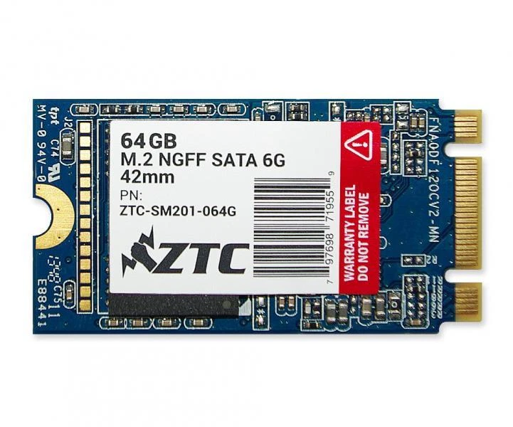 64GB ZTC Armor 42mm M.2 NGFF 6G SSD Solid State Disk- ZTC-SM201-064G - Image 1 of 1