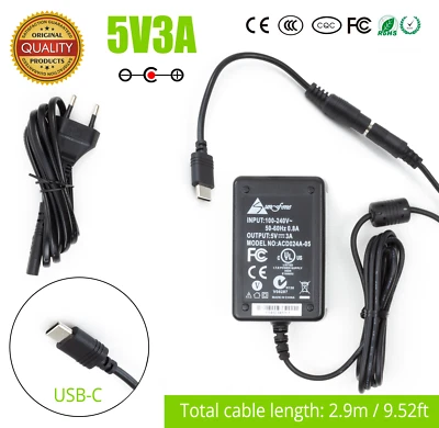 AC DC Netzteil Raspberry Pi 4 4B 400 5V 3A 15W Typ C USB C Langes Kabel 2,9m - Bild 1 von 2