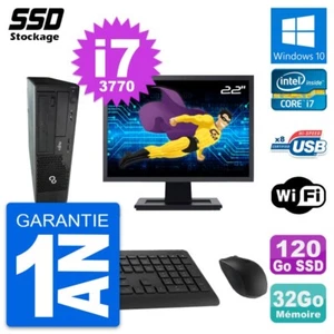 PC Fujitsu E510 DT Ecran 22" Intel i7-3770 RAM 32Go SSD 120Go Windows 10 Wifi - Afbeelding 1 van 8