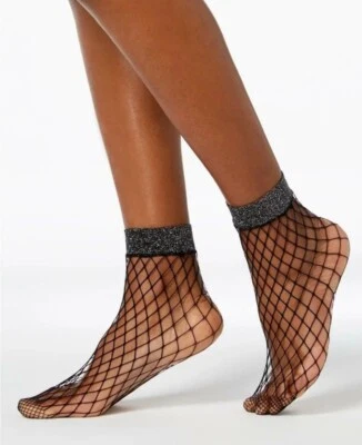 Calcetines tobilleros Inc International Concepts para mujer brillantes negros talla única Foto 1 de 4