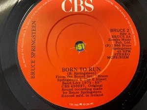 BRUCE SPRINGSTEEN - Born To Run Live - IRISH PRESS 7" IRELAND 1986 - Picture 1 of 4