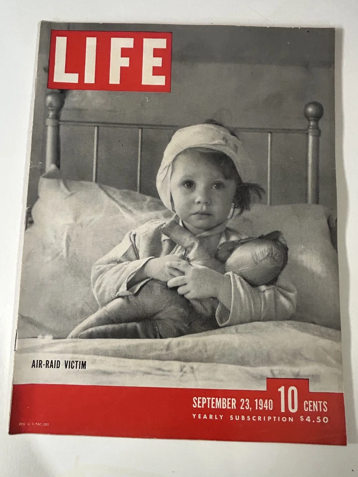 Life Magazine, September 23, 1940: Air Raid Victim, WWII, Hitler - Image 1 of 1