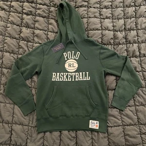 Polo Ralph Lauren Fleece Hoodie Basketball Logo Sweatshirt | Mens Small $148 - Picture 1 of 5