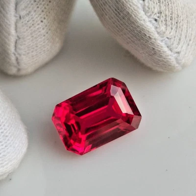 7.10 Cts BEAUTIFUL Emerald Shape Red Pyrope Natural Garnet Loose Gemstone - Image 1 of 4