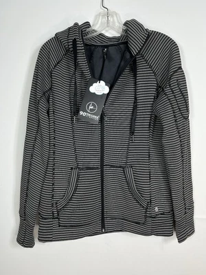 Chaqueta con Capucha 90 Degree by Reflex Talla M Mujer Cremallera Completa Línea Polar Rayas Nueva con Etiquetas Foto 1 de 4