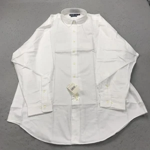 VINTAGE Ralph Lauren Hemd Herren 17 1/2 34 35 weiß Yarmouth zweilagig Baumwolle Neu mit Etikett - Bild 1 von 9
