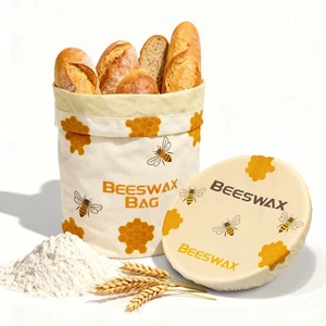 Bolsas de pan de cera de abejas para cubierta de cuenco casera y reutilizable para prueba, elástico S... - Imagen 1 de 7