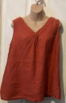 Seasalt Linen Colvithick Wood Top Burnt Orange Shade Size 10 - Image 1 of 4