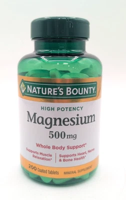 Nature's Bounty Magnesium 500mg Tablets - 200 Ct  - Image 1 of 2