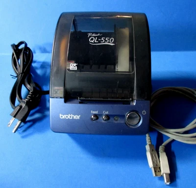 Brother QL-550 Label Thermal Printer w Printer CPU Cable and Labels - Image 1 of 4