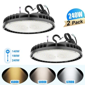 KUKUPPO (2Pack) 240W Adjustable 4500K/5000K/5700K LED Commercial High Bay Lights - Picture 1 of 9