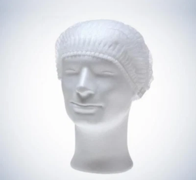 AMPRI Med Comfort Eco-Plus Klipphauben Baretthauben weiß 100 Stück Haarnetze Ø 51 cm