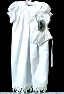 BAPTISM CHRISTENING DEDICATION DRESS GOWN WITH BONNET NEW! - Picture 1 of 6