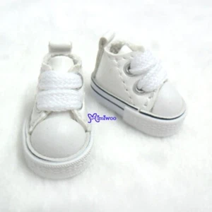SHP125WHE Mimiwoo 1/6 Bjd Muñeca Blythe Cuero PU MICRO Zapatos Tenis BLANCO ~~~~ - Imagen 1 de 4