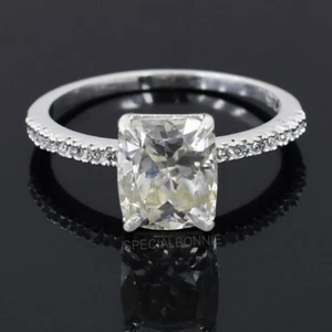 Certified 2.50 Ct Cushion Cut White Diamond Solitaire Ring, FREE Diamond studs! - Picture 1 of 12