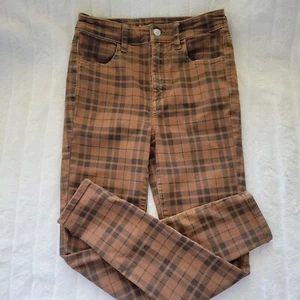 American Eagle Skinny Plaid Jegging Next Level Stretch Super Hi-rise Jean Size 4 - Picture 1 of 9