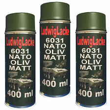 Nato Oliv MATT 3 Spraydosen je 400ml RAL 6031 Profiqualität Lackspray