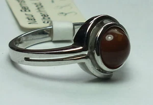 Bernstein Damenring Gr. 58  925/-Silber EB503 - Bild 1 von 3