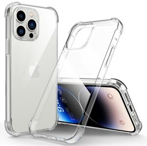 For iPhone 14 PRO MAX 15 PLUS 14 13 PRO 15Pro Max CLEAR Shockproof Silicone Case