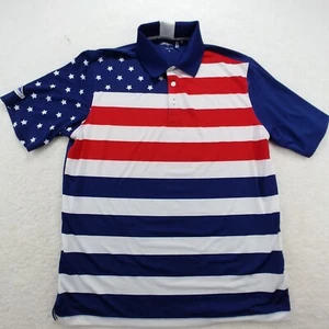 Camisa polo de golf Walter Hagen Flag para hombre grande EE. UU. pliegues de honor azul absorbente - Imagen 1 de 9