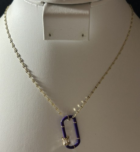 VETEMENTS Collana Stazione BBL By Alexa Rae Tono Oro con Lucchetto Rettangolare Viola