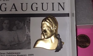 Gauguin Tahitian woman pin MMFA Museum 24-karat gold plated brooch by J L Morin - Picture 1 of 9