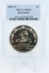 1997-P PCGS MS69 Botanical Silver Modern Commemorative Dollar - Picture 1 of 2