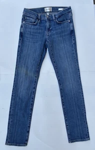 Pantalones de mezclilla de algodón con marco Le Garcon tiro medio relajados recortados Daphne azules talla 24 - Imagen 1 de 8