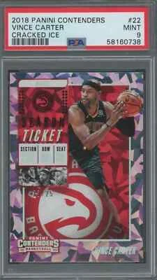 Vince Carter 2018 Panini Contenders #22 "Cracked Ice - #/25" - PSA 9 - MINT - Image 1 of 2