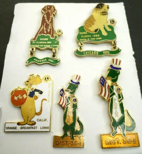 5 Animal Dog Orange-Breakfast Gator 1976-81 Florida Calif Lions Club Trading Pin - Bild 1 von 10