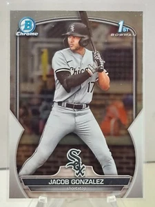 2023 Bowman Draft Jacob Gonzalez 1. Bowman Chrom weiß Sox - Bild 1 von 2