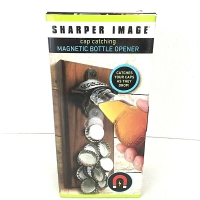 Sharper Image Magnetic Bottle Opener Attaches To Metal Surfaces or Wall Mount - Image 1 of 4