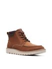 COLLECTION BY CLARKS Mens Brown Barnes Mid Round Toe Wedge Leather Boots 10.5 M
