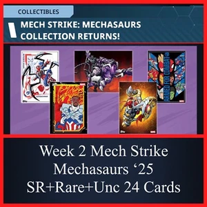 SEMANA 2 MECH STRIKE MECHASAURS SR+R+UC 24 CARTAS SET-TOPPS MARVEL COLLECT DIGITAL - Imagen 1 de 1