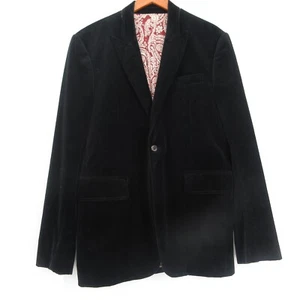7 Seven For All Mankind Velour Blazer Mens 44R Black Velvet Coat Jacket - Picture 1 of 5