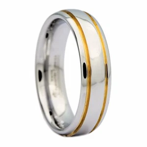 Tungsten Carbide Wedding Ring 6mm 2 grooves many styles Black too - Picture 1 of 15